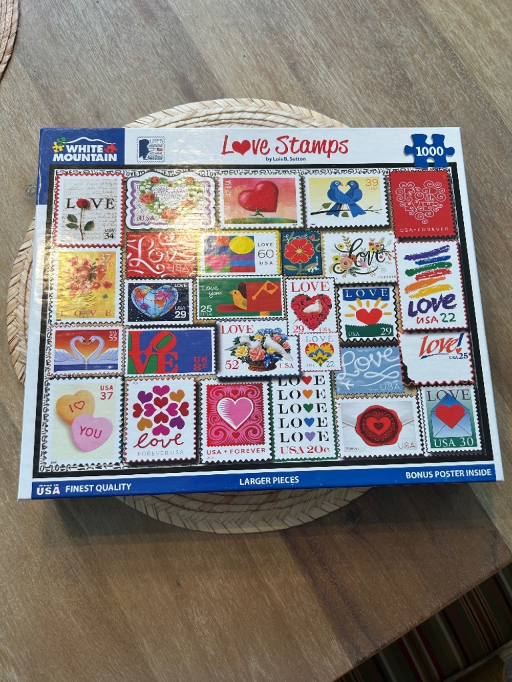 WHITE MOUNTAIN LOVE STAMPS 1000 PIECE PUZZLE